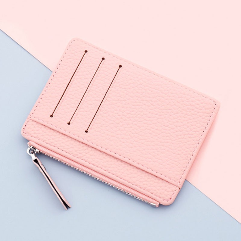 1pcs Small ID Card Holders Business Credit Card Holder PU Leather Slim Bank Card Case Organizer Fashion Zipper Unisex Wallet