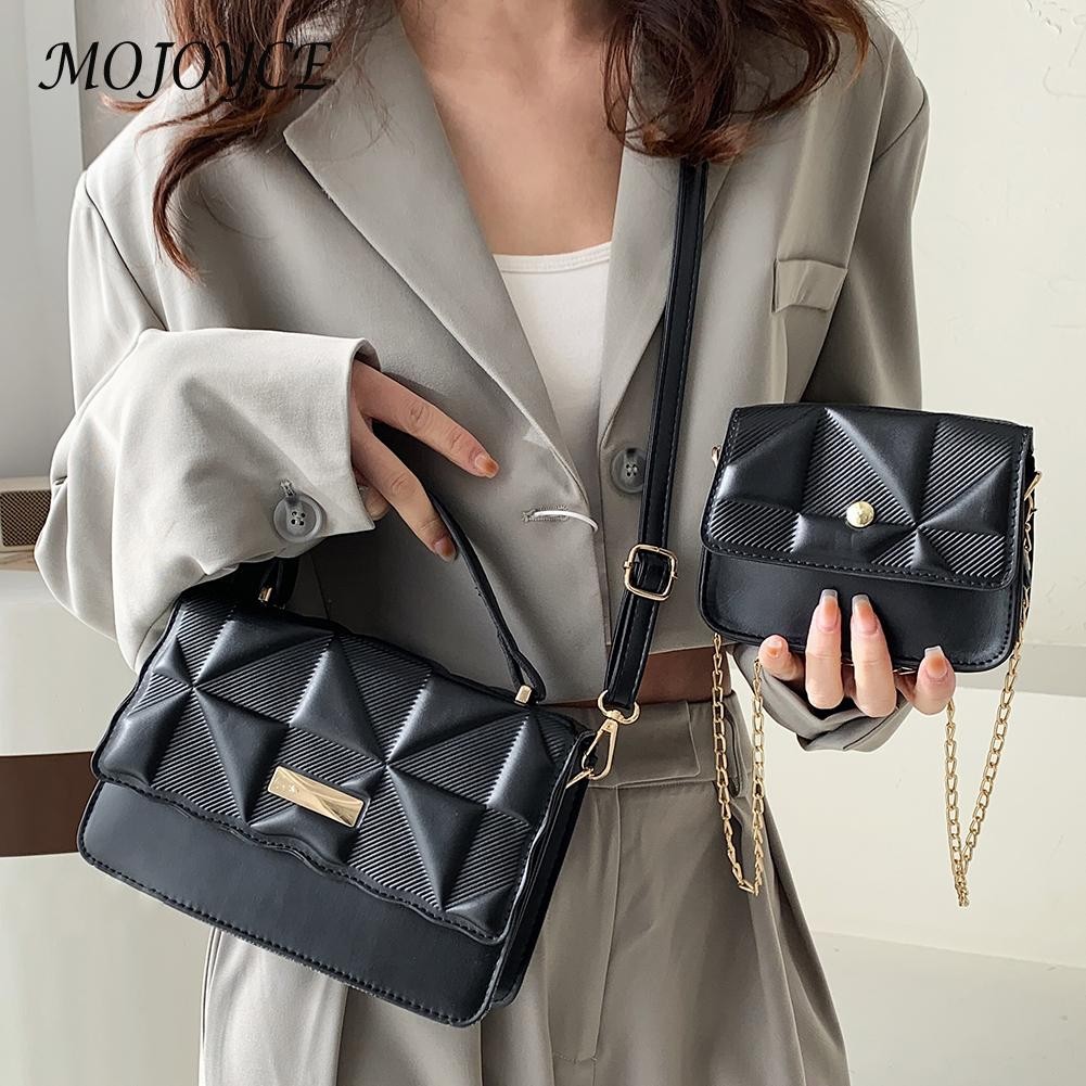 2 Pieces/Sets Women Chain Shoulder Crossbody Composite Leather Bags Fashion Bags For Outdoor Travel Shopping Bag