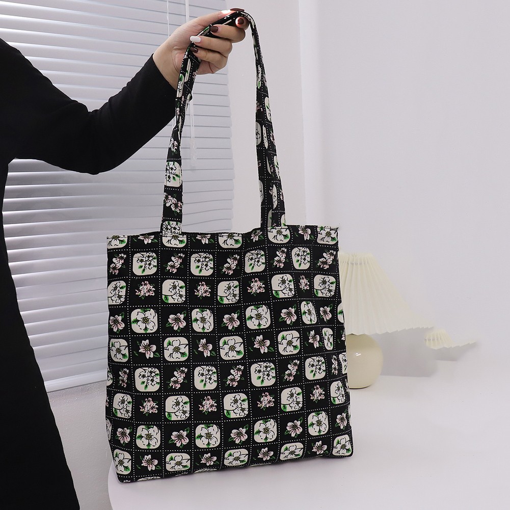 Women Canvas Shoulder Bag Large Capacity Fashion Handbag Casual Flower Daily Book Shopping Bag Bag for Girls Handbag 2022