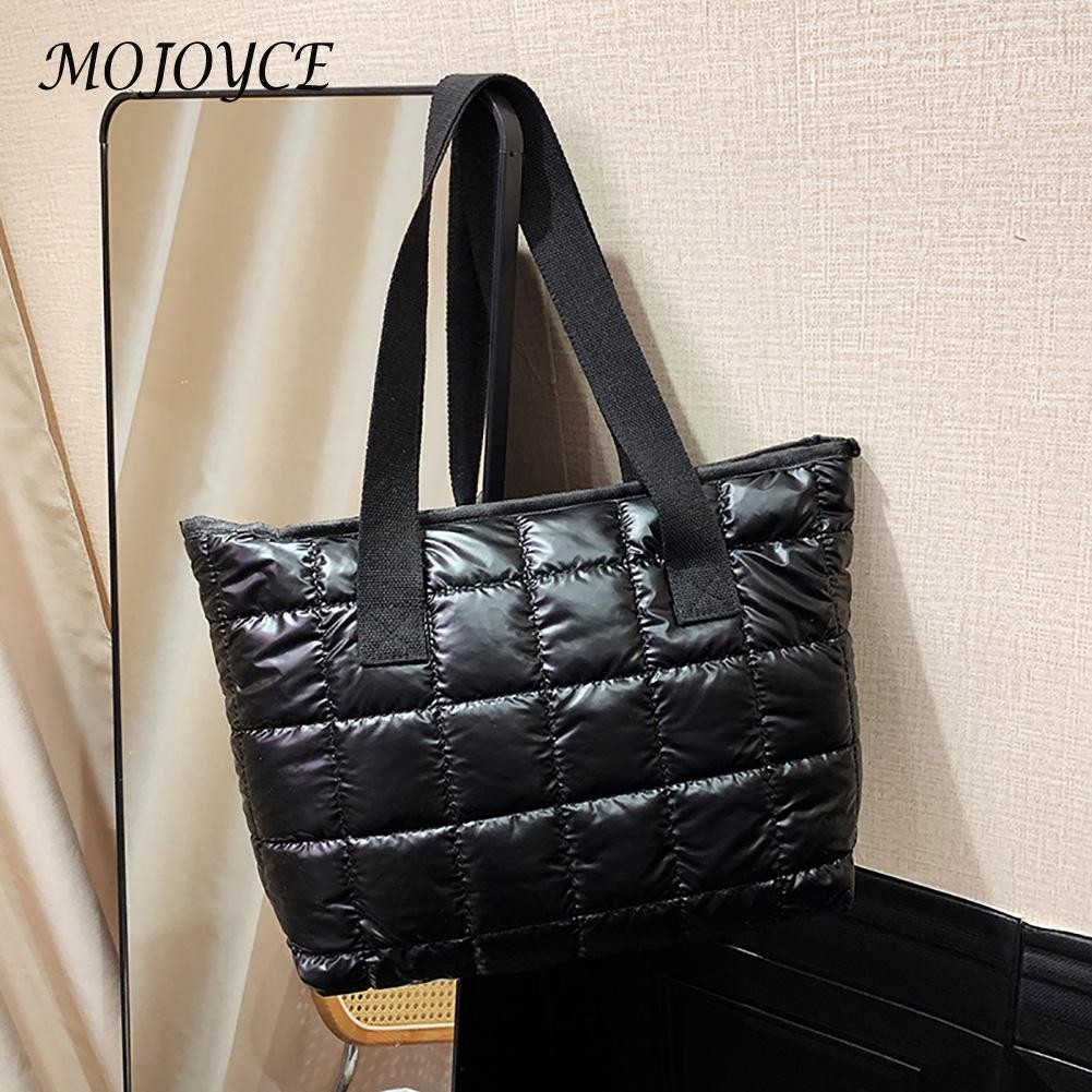 Fashion women's bag cotton-padded retro backpack lattice lady bag large capacity shopping underarm bag