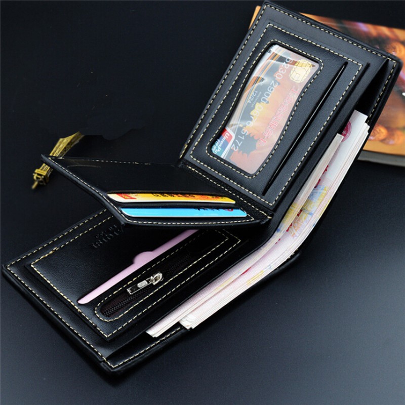 Men Wallets Short PU Leather Wallet High Quality Three Fold Simple Fashion Boyfriend Wallet Gifts