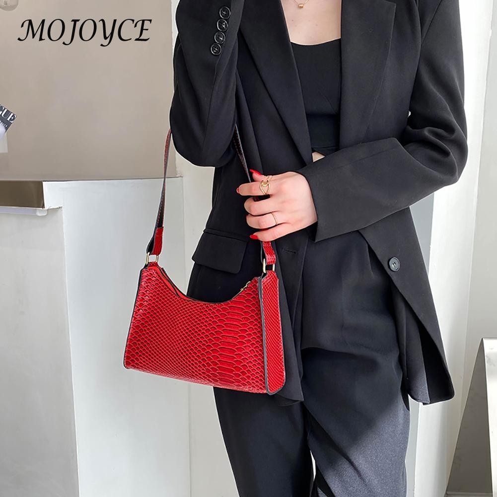 Fashion Snake Print Leather Underarm Bags Women Handbag Party Clutch for Women Outdoor Business Travel