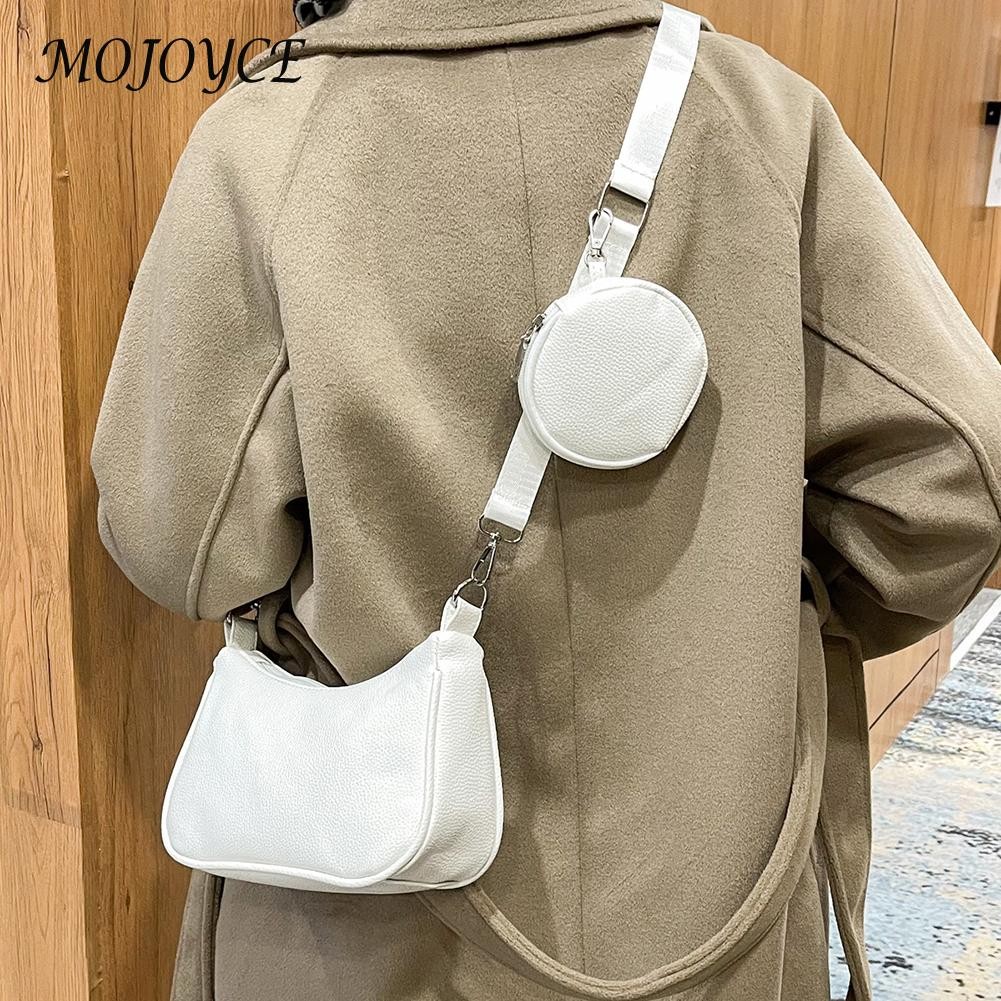 Women's PU Leather Solid Color Shoulder Crossbody Bag Casual Zipper Messenger Bags For Friends Holiday Gifts