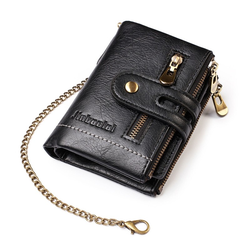 X7YA Chain Wallets for Men Leather Ladies Leather Wallets Credit Card Wallet with Coin Pocket