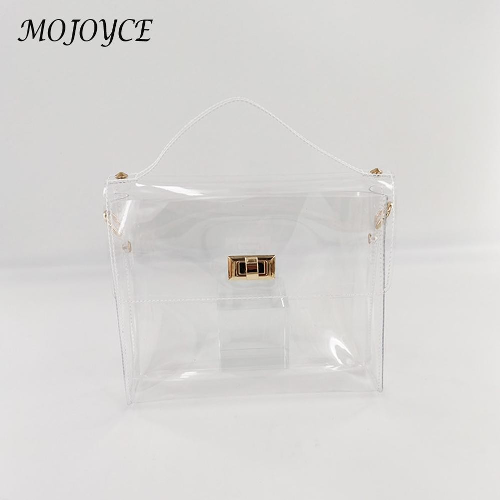 PVC Transparent Chain Shoulder Bag for Women Chic Bag Lady Clear Small Bag Streetwear Casual Ladies Shopping Bags