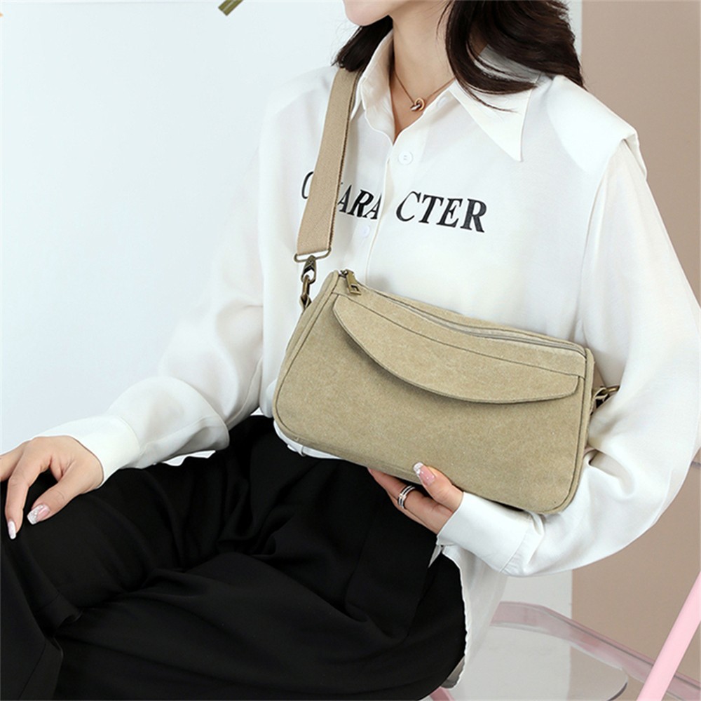 Solid color new designer ladies shoulder bag fashion high quality canvas women messenger bags 2022 women small cell phone bags