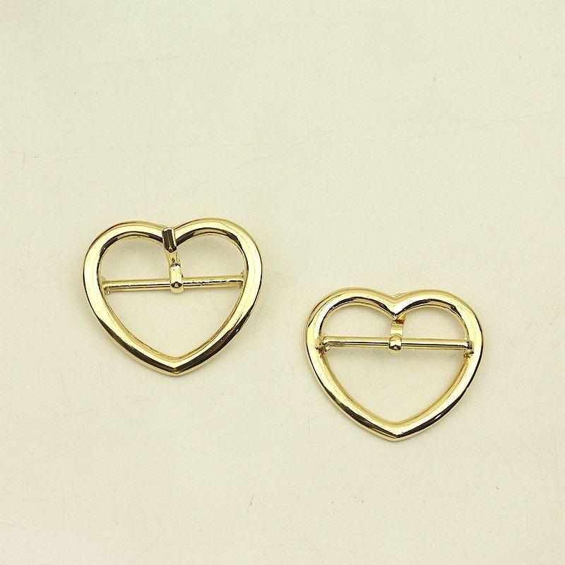 20pcs ID38mm Fashion Metal Heart Pin Buckles Strap Belt Adjust Adjuster Clasp Hook DIY Clothes Shoes Decoration Buckle