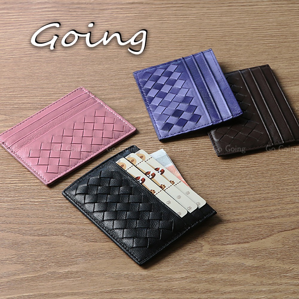 Go Go 100% Leather Credit Card Ultra-thin Brand Business Card Multiple Card Slots Simple Fashion Women Card Bag