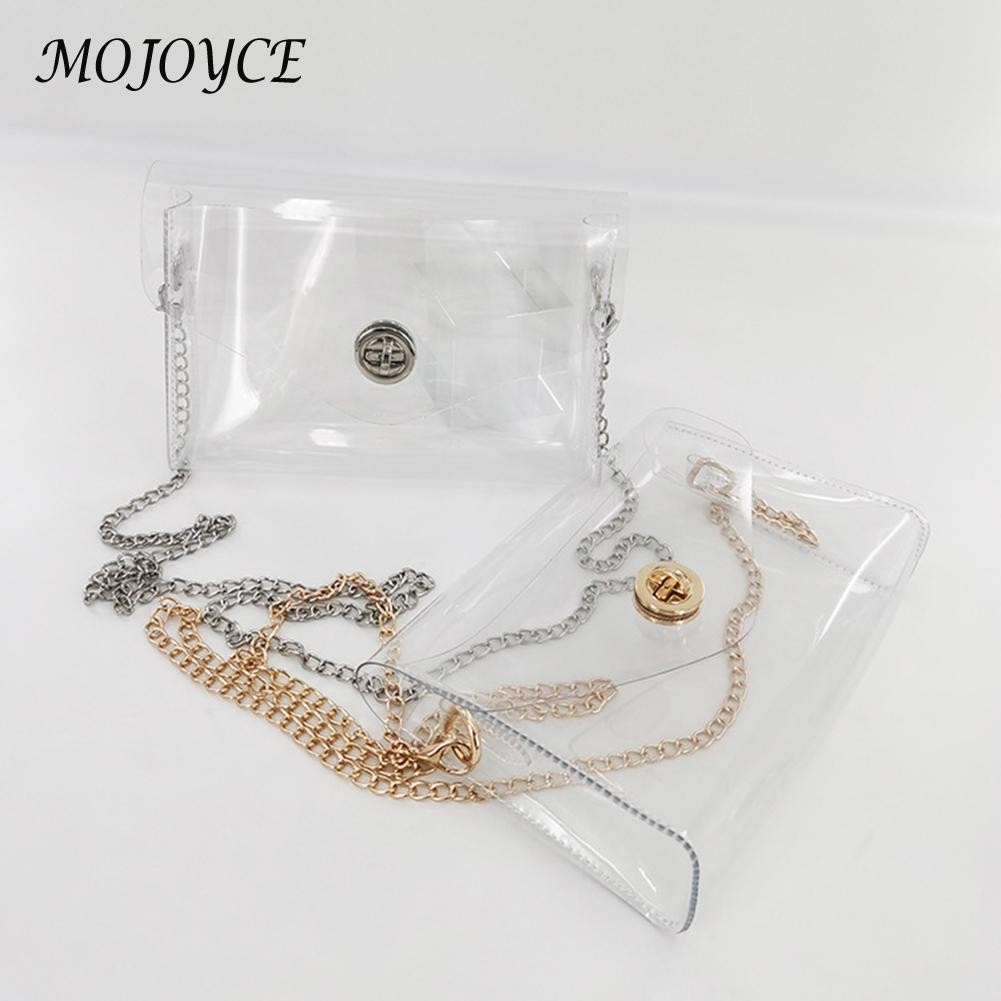 PVC Transparent Women Shoulder Bag Clear Handbag Jelly Small Phone Card Holder for Outdoor Shopping Traveling