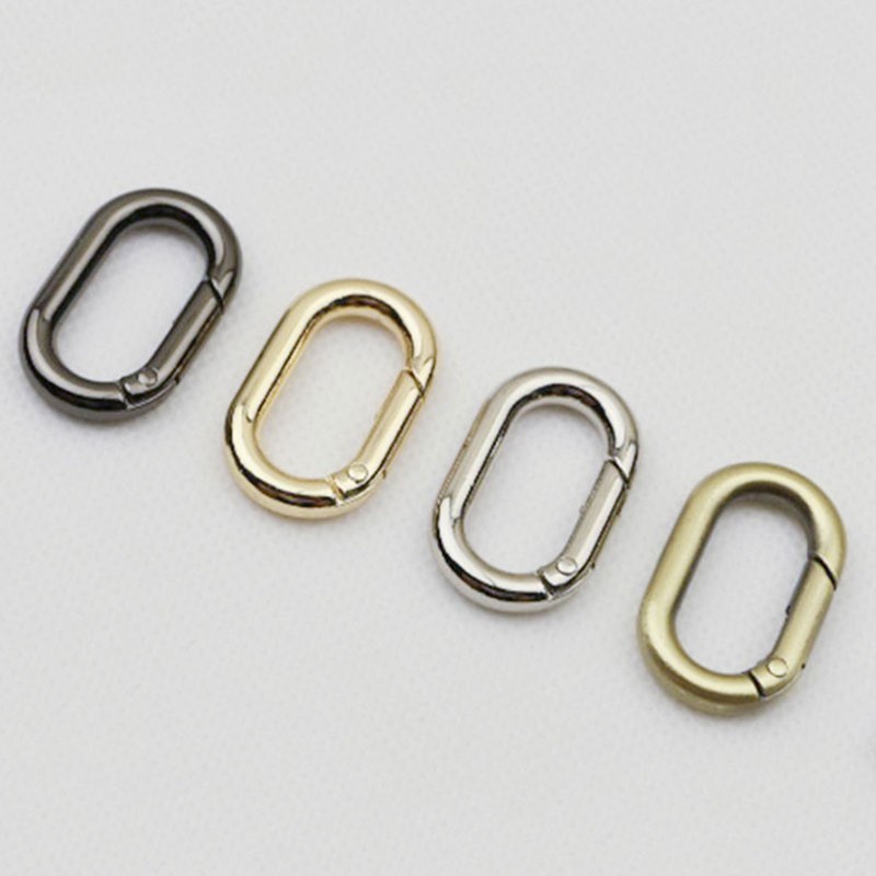 2pcs Metal Spring Oval Ring Buckle Keyring Belt Bag Belt Buckle Dog Leash Snap Clasp Bag Handle Connector Bag Hardware Accessories