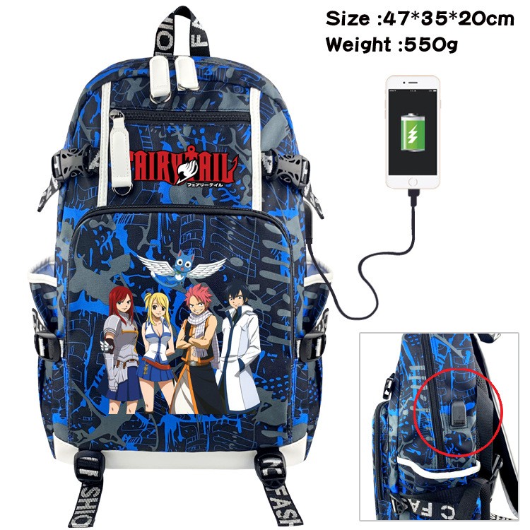 Fairy Tail Anime Backpack Large Capacity School Bag Men Women Multifunctional Laptop Backpack Travel Bag