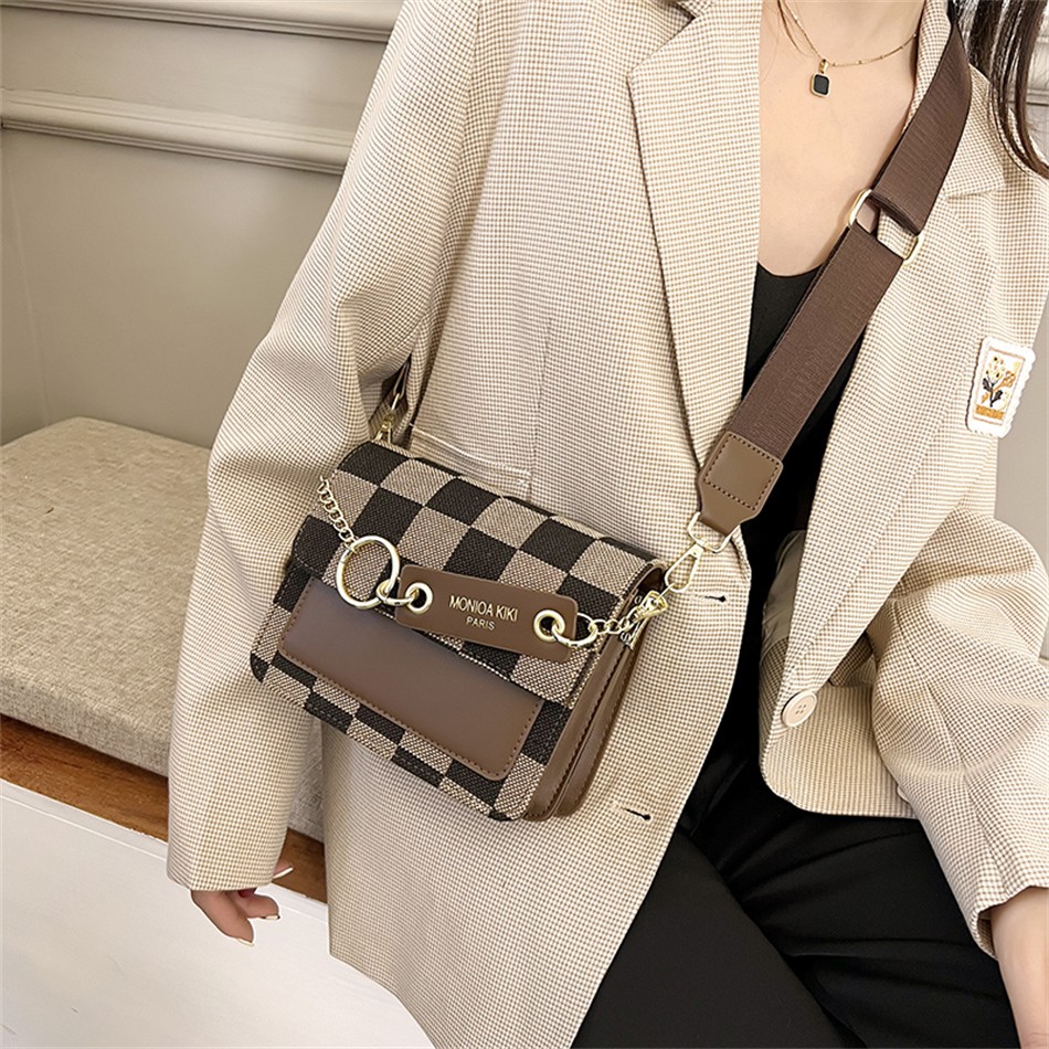 Ladies Fashion Designer Bags Purses High Quality Leather Shoulder Crossbody Messenger Bag For Women Small Luxury Lattice Sack