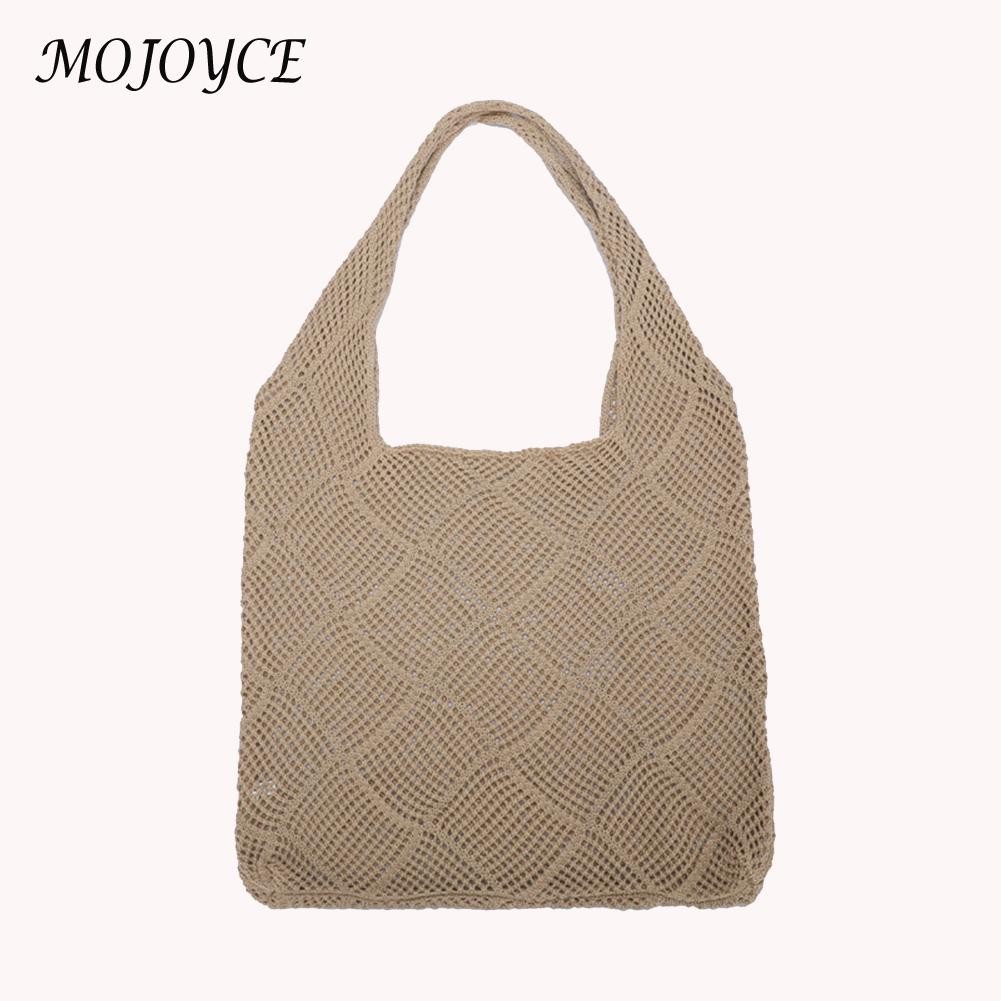 Women Autumn Winter Bag Hollow Knitted Shoulder Bag Woven Sweater Large Capacity Ladies Shopping Bag Gift