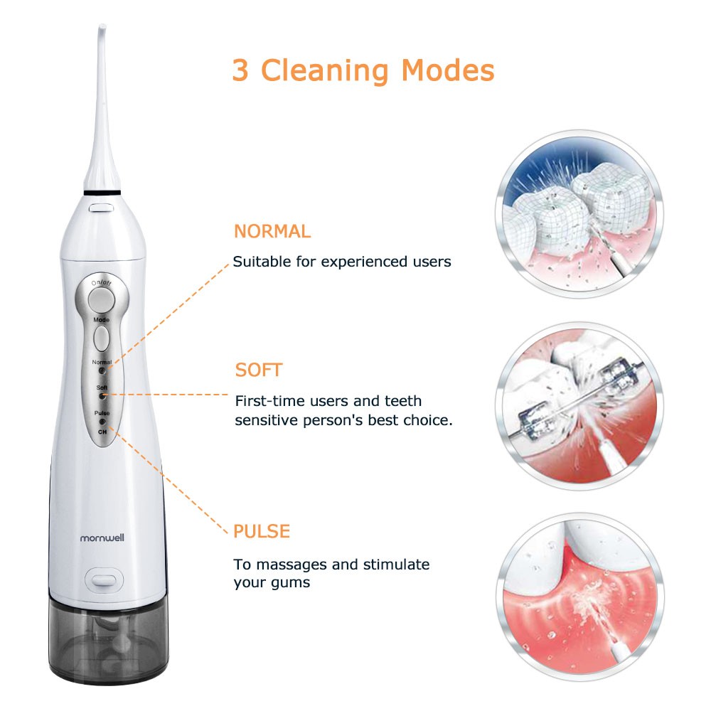 Dental Floss Tank 300ML Portable Oral Irrigator, USB Rechargeable, Waterproof Dental Water Jet