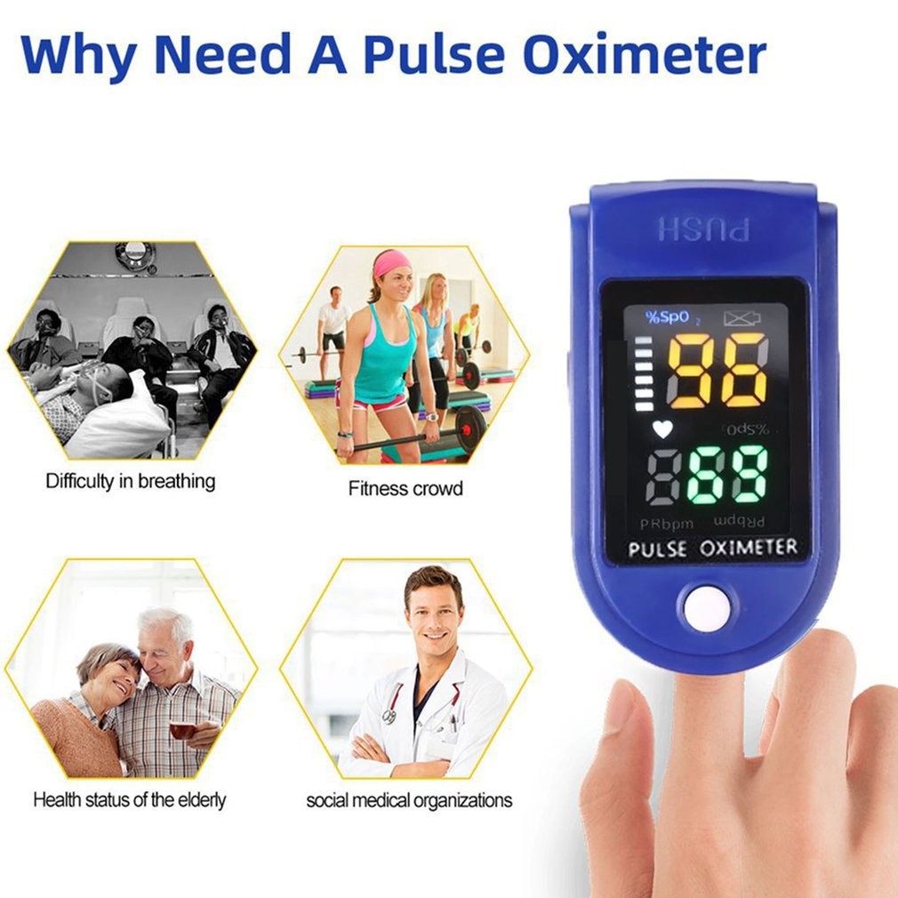 Medical Finger Cip Oximeter Pulse Oximeter Digital Tube Four Colors OLED Screen Heart Rate Monitor Blood Oxygen Saturation Meter