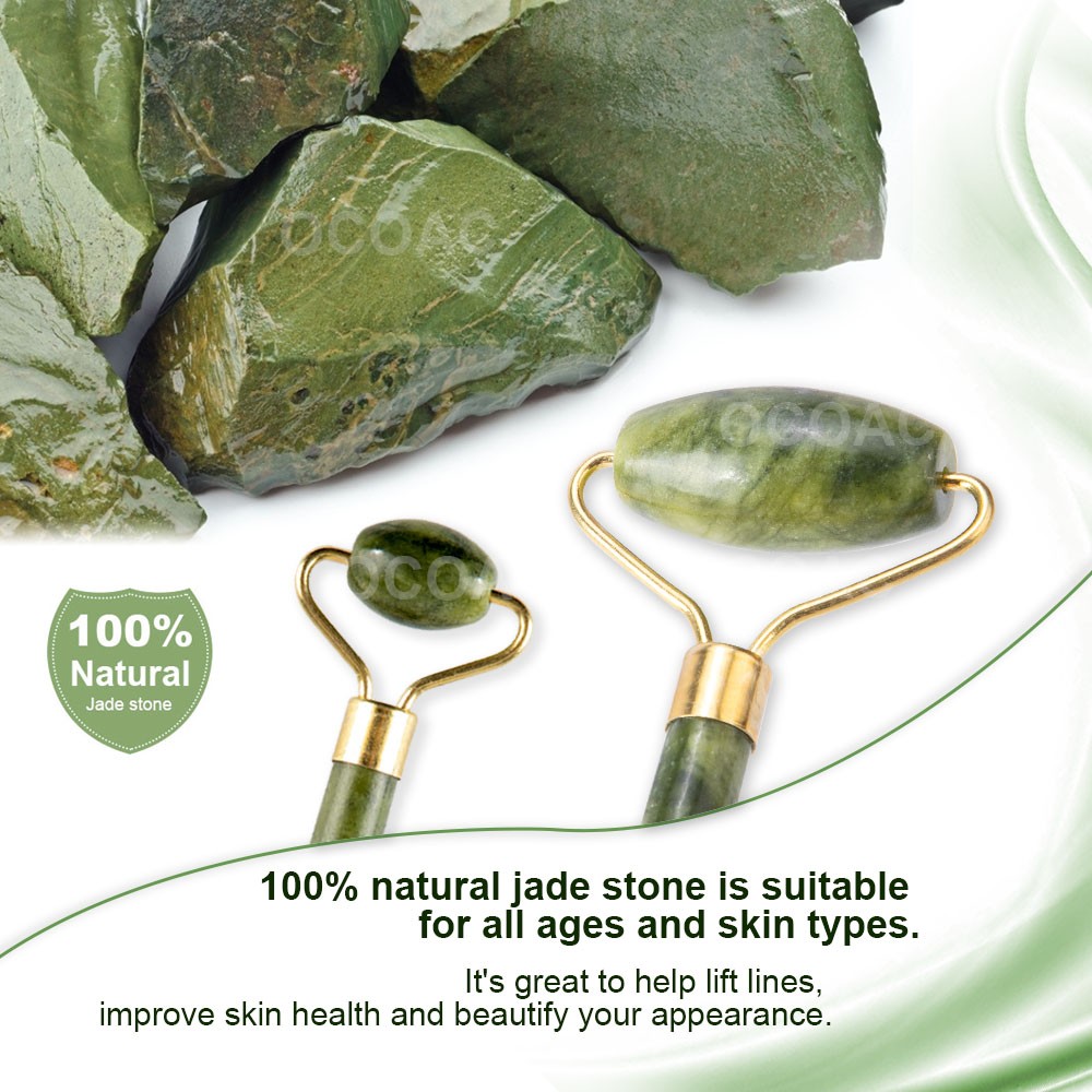 2pcs/set Gua Sha Massager for Face Care Jade Rollers Beauty Health Skin Scraping Chin Lifting Natural Stone Gouache Massage