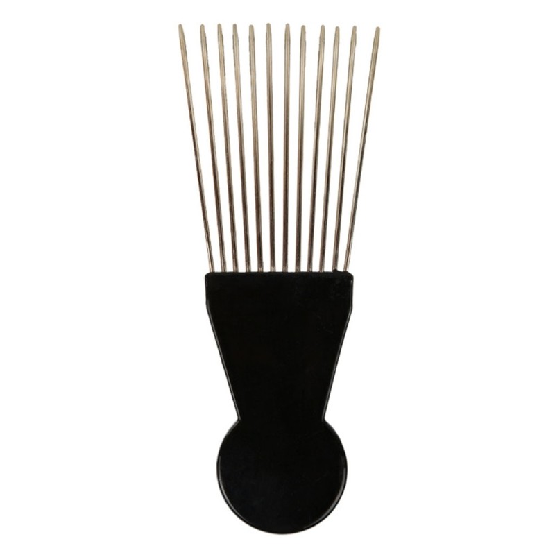 Wide Tooth Salon Use Black Metal African American Pick Comb Insert Curly Hairbrush Afro Hair Comb For Hair Styling Tool