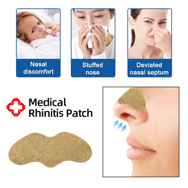 6/12/18/24pcs Rhinitis Allergy Reliever Patch Sinusitis Medical Treatment Nasal Strips Nasal Congestion Sneezing Cure