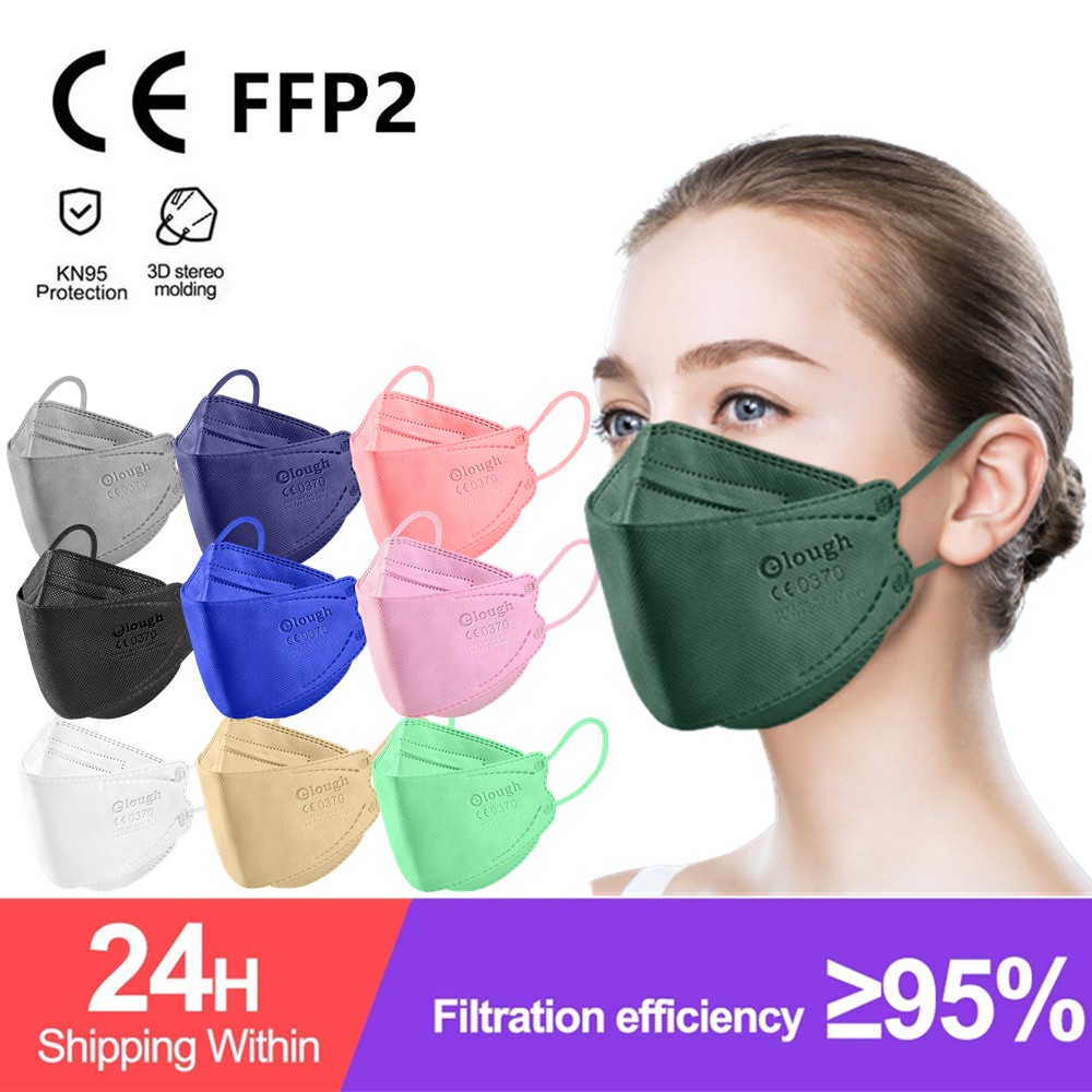 قناع الوجه Elough KN95 ، قناع الوجه ffp2 Mascarilla المعتمد fpp2fan CE ffp2reuse zable Kn95 ، أقنعة حماية الأسماك ffpp2 FFP 2