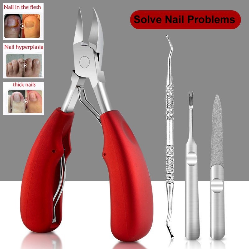 Toe Nail Clippers Nail Correction Thick Ingrown Toenails Nippers Cutters Dead Skin Dirt Remover Pedicure Care Tool 2021