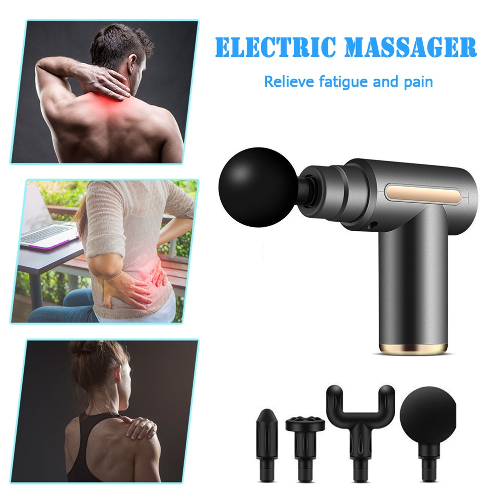 Electric Mini Fascial Gun Muscle Body Massager Back Neck Tissue Stimulator Percussion Acid Relief Pain Relaxation Slimming Shaping