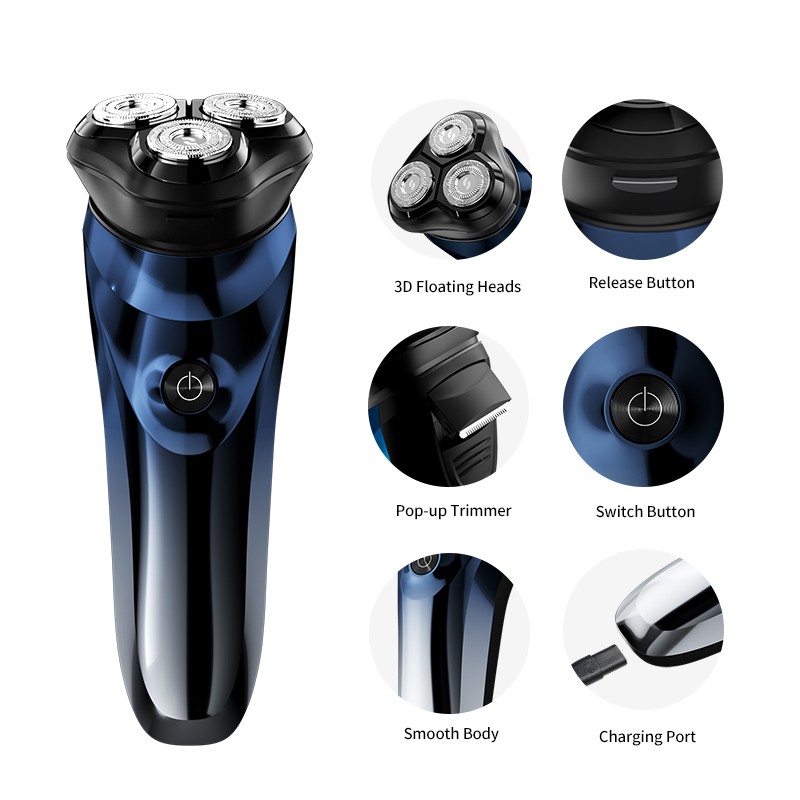 Electric Shaver 3D Floating Razor Rechargeable Shaver Wet Dry Dual-use Waterproof Fast Charging Men Beard Trimmer Tool