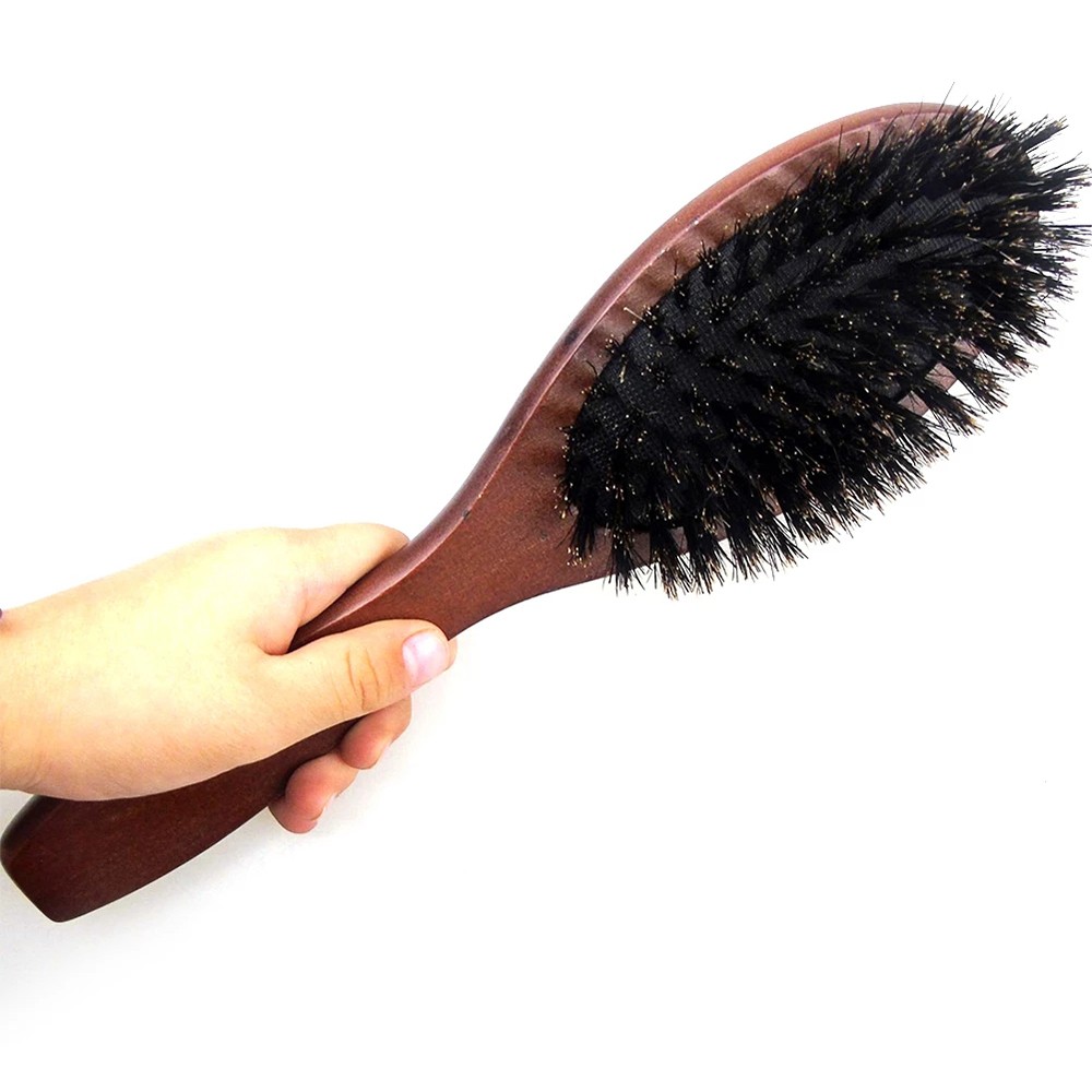 Natural Boar Bristle Massage Brush Comb Anti-static Hair Scalp Paddle Brush Beech Wooden Handle Hair Brush Comb Styling Tool