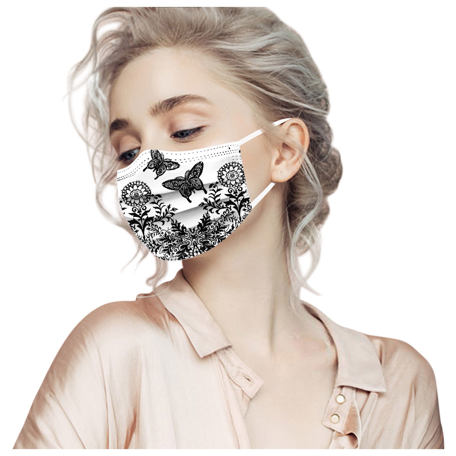 10/50/100pcs Disposable Mask Protective Face Masks Mascarillas Adult Lace Mask 3Ply Filter Elastic Ear Loop Fashion Sexy Masks