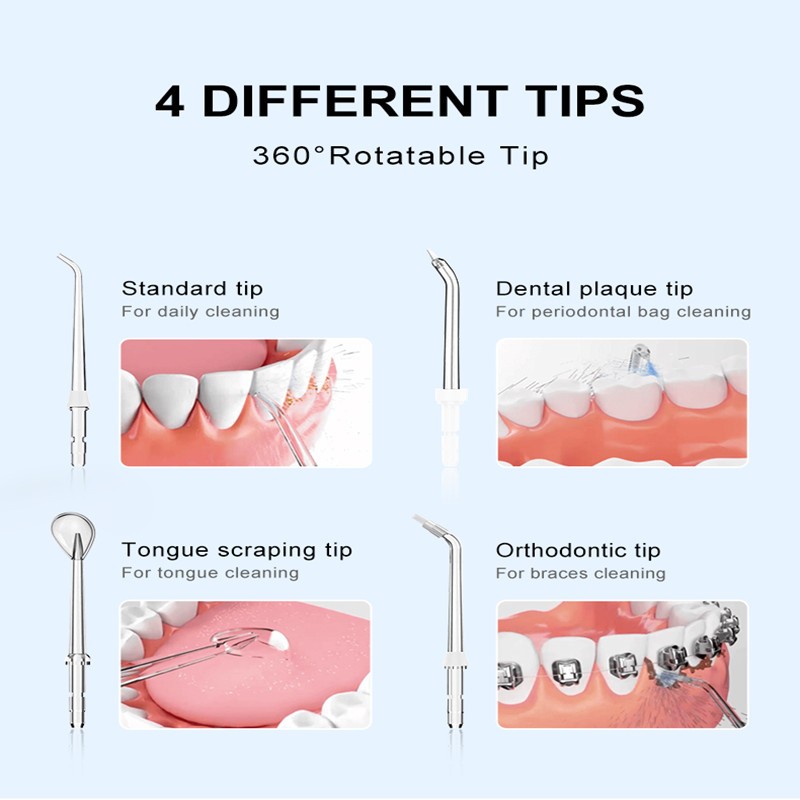 SEAGO Rechargeable Water Flosser Water Thread Oral Dental Irrigator Portable 3 Modes 200ml Water Jet Tank Waterproof IPX7 Home