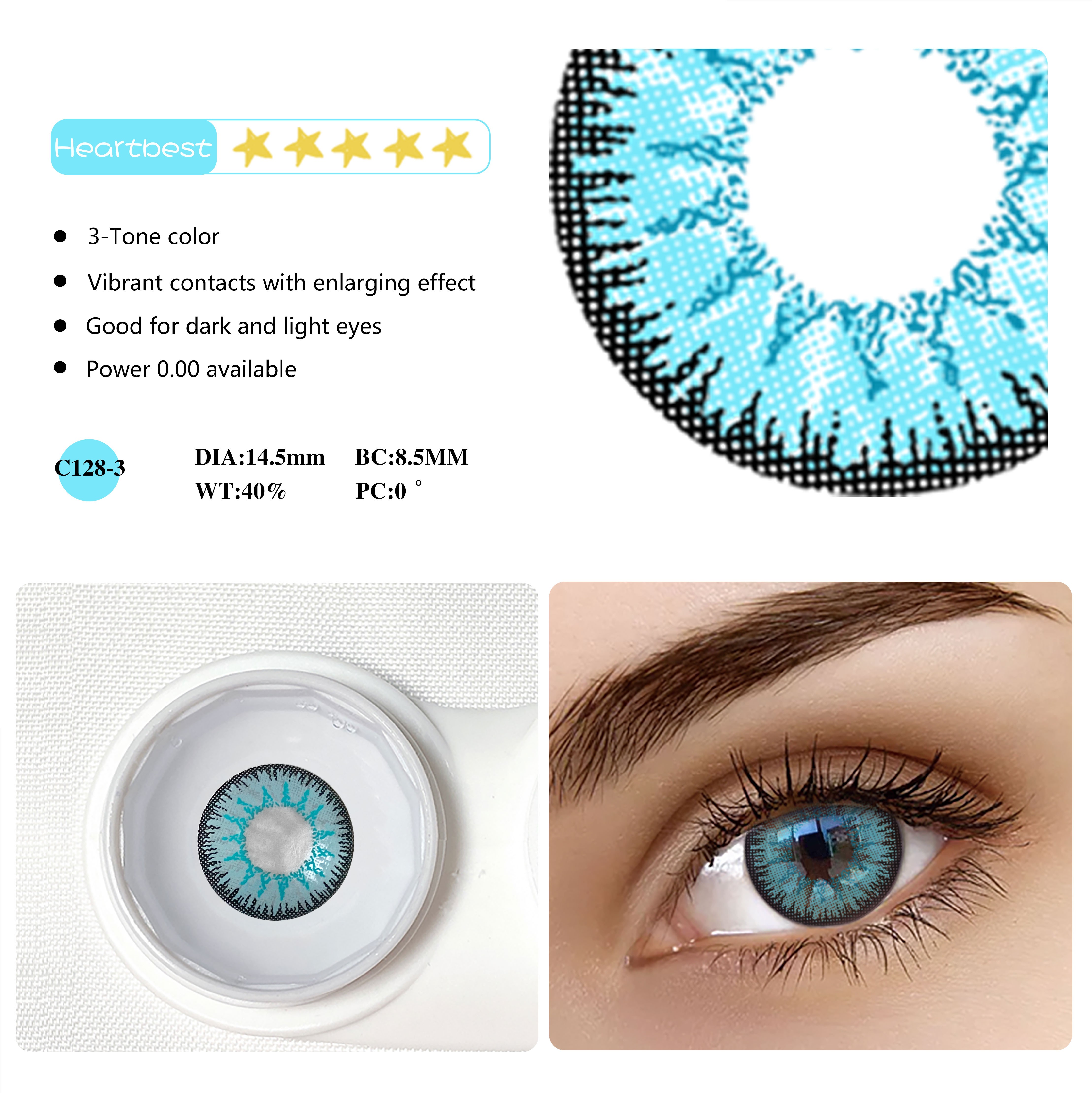 1 Pair 3 Tones Contact Lenses For Eye Popular Lens Eye Color USA Cosplay 12 Colors Cosmetic Contact Lens Fast Delivery