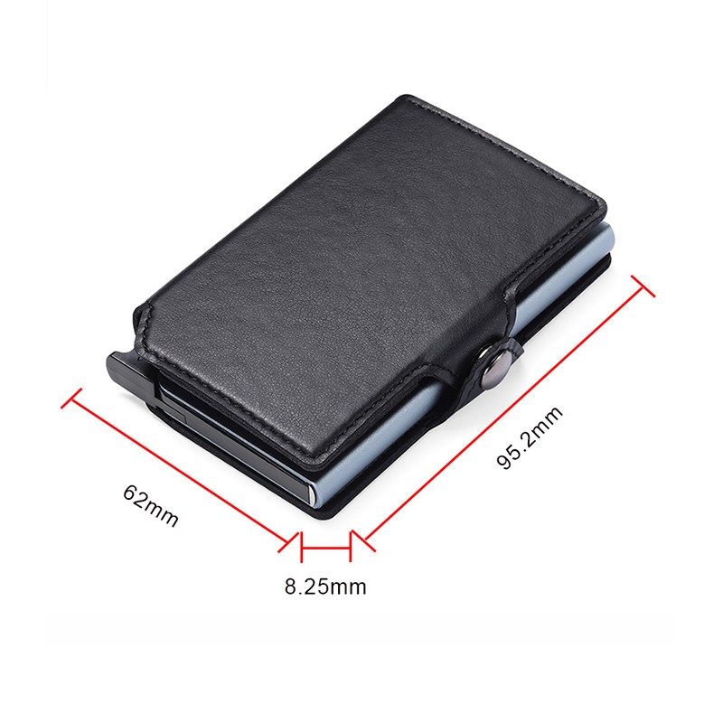 Anti RFID Credit Card Holder Men Bank ID Card Holder Bag Male Slim Metal Leather Magsafe Minimalist Pocsafe Small Aluminum Wallet