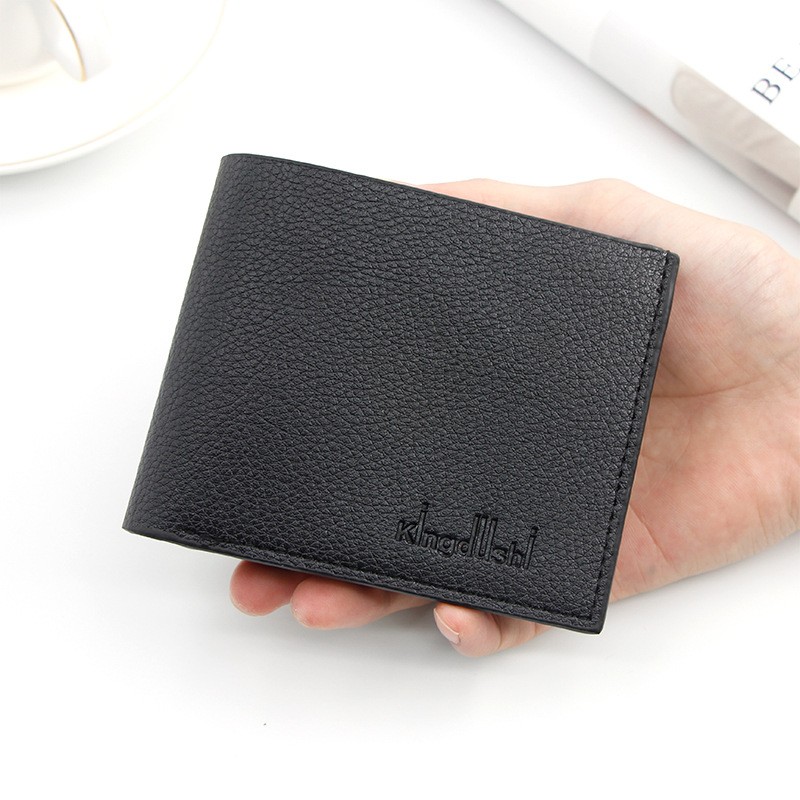 New men's wallet fashion smooth soft leather cross section multi-function wallet tide short men's wallet quality assurance