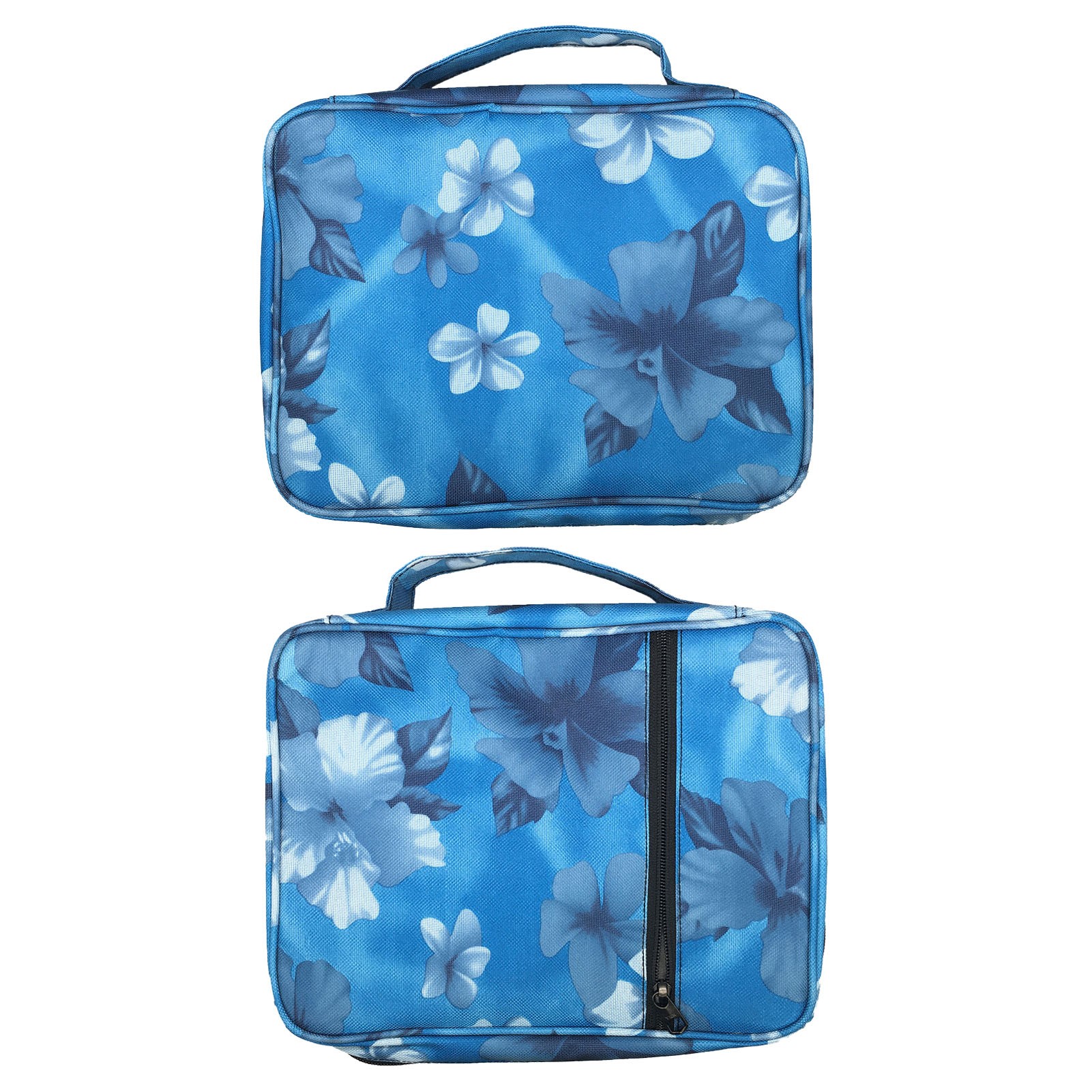 Portable Canvas Bible Cover Floral Pattern Handbag with Handle & Zippered Pocket Tote Book Holder Waterproof Cover