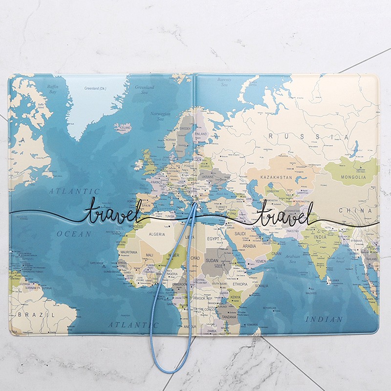 Portable Passport Travel Ticket Package Convenient Passport Bag Passport Case Travel Map Holder Protective Clip Travel Map