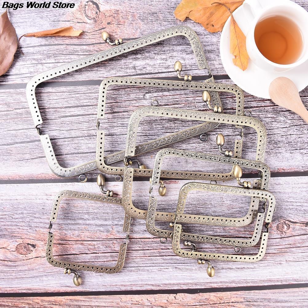 1PC Bronze DIY Purse Handbag Handle Coins Bags Metal Kiss Clasp Frame Lock New Fashion Handle 8.5/10.5/12.5/15/16/18/20cm