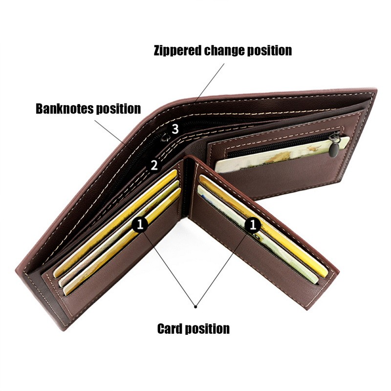 Luxury Fashion Men Leather Wallet Slim Coin Purse Business Foldable Wallet Man Card Holder Pocket Clutch Male Bags Tote Bag