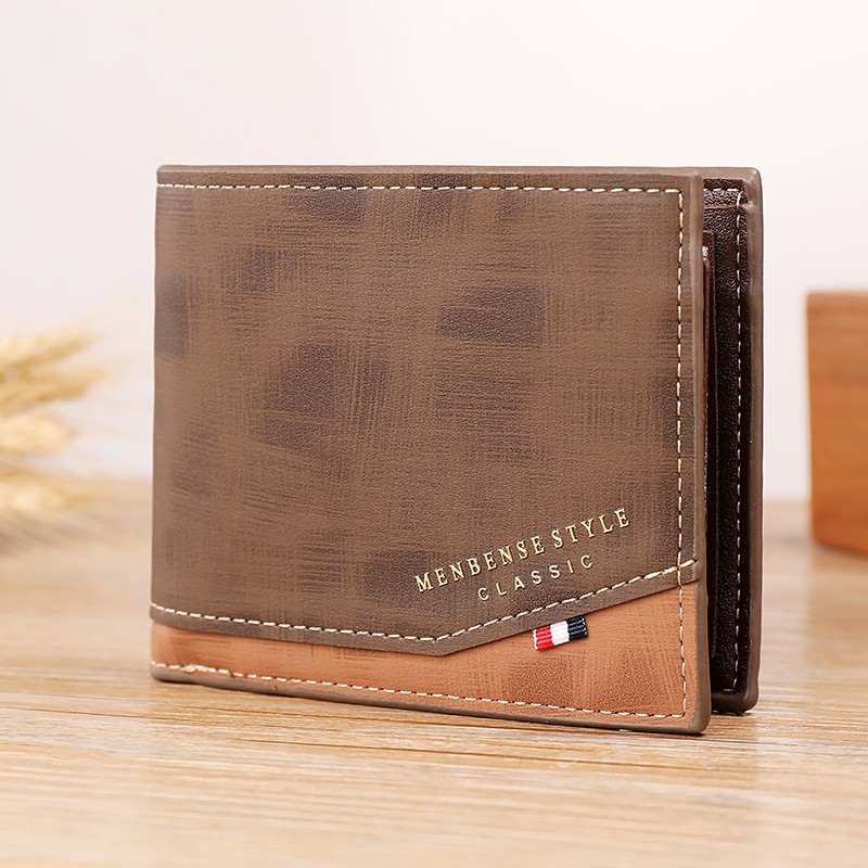 Men's Leather Wallet Business Foldable Luxury Wallet Billfold Slim Hipster Credit Card Holders Insert Coin Purses Vintage Walls