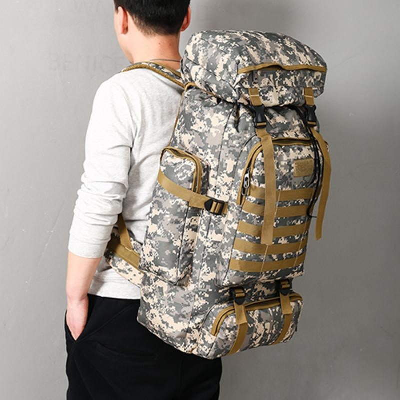 80L Outdoor Sports Tactical Backpack Large Capacity Oxford Fabric Waterproof Men Camping Hiking Hunting Bag Travel Bag