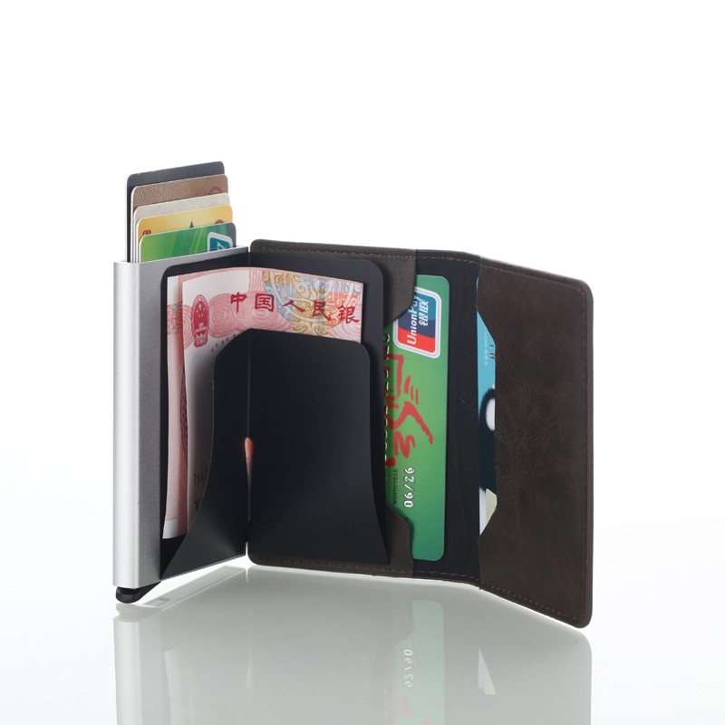 2022 Anti-Blocking Credit Card Holder Mens Metal Card Case RFID Aluminum Business Minimalist Travel Card Wallet