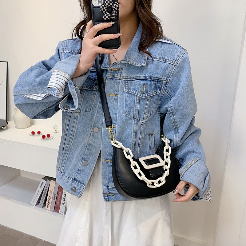 2022 New Fashion Chain Women Handbag Trend Women Shoulder Bag PU Leather Crossbody Bags For Women Hit Color Messenger Bags