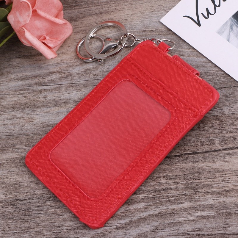 New Unisex Colors Portable ID Card Holder Bus Cards Case Cover Chain Key Ring Tool Holder Case Visit Door ID Badge Cards