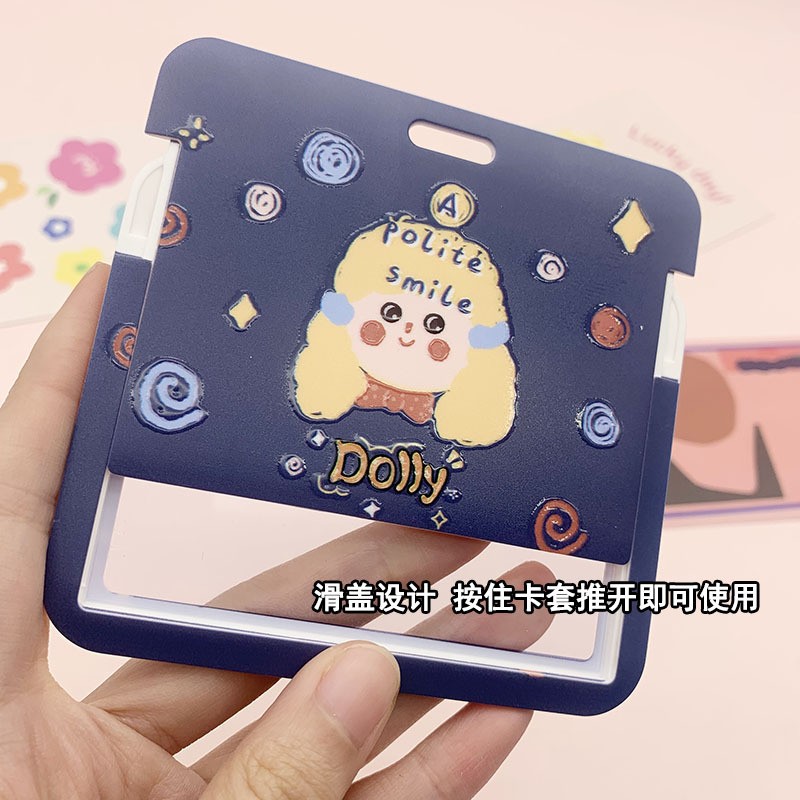 New Women Card Holder Lanyard ID Badge Card Holders Girls Cute Bear Bank Certificate Photocard Name Card Cover Female