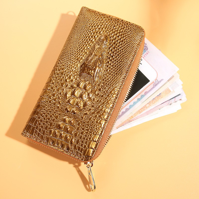 New women wallet crocodile pattern long wallet phone bag portfel damski lady clutch bag purse card holder carteira feminina