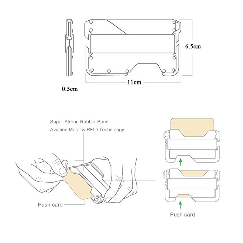 DIENQI 2021 Genuine Leather Card Case Men Aluminum Metal RFID Blocking Credit Card Holder Slim Small Size Wallet Card Holder