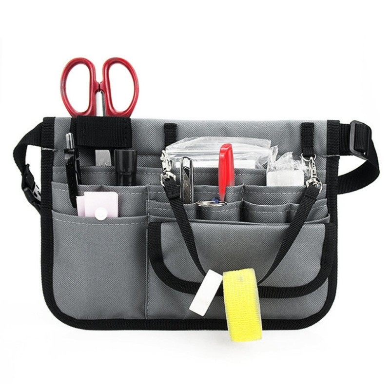 Nurse Organizer Belt Fanny Pack 13-Pocket Waist Bag for Scissors Care Set Tool Storage Bum Bag Unisex Nurse Apron Hip Purse