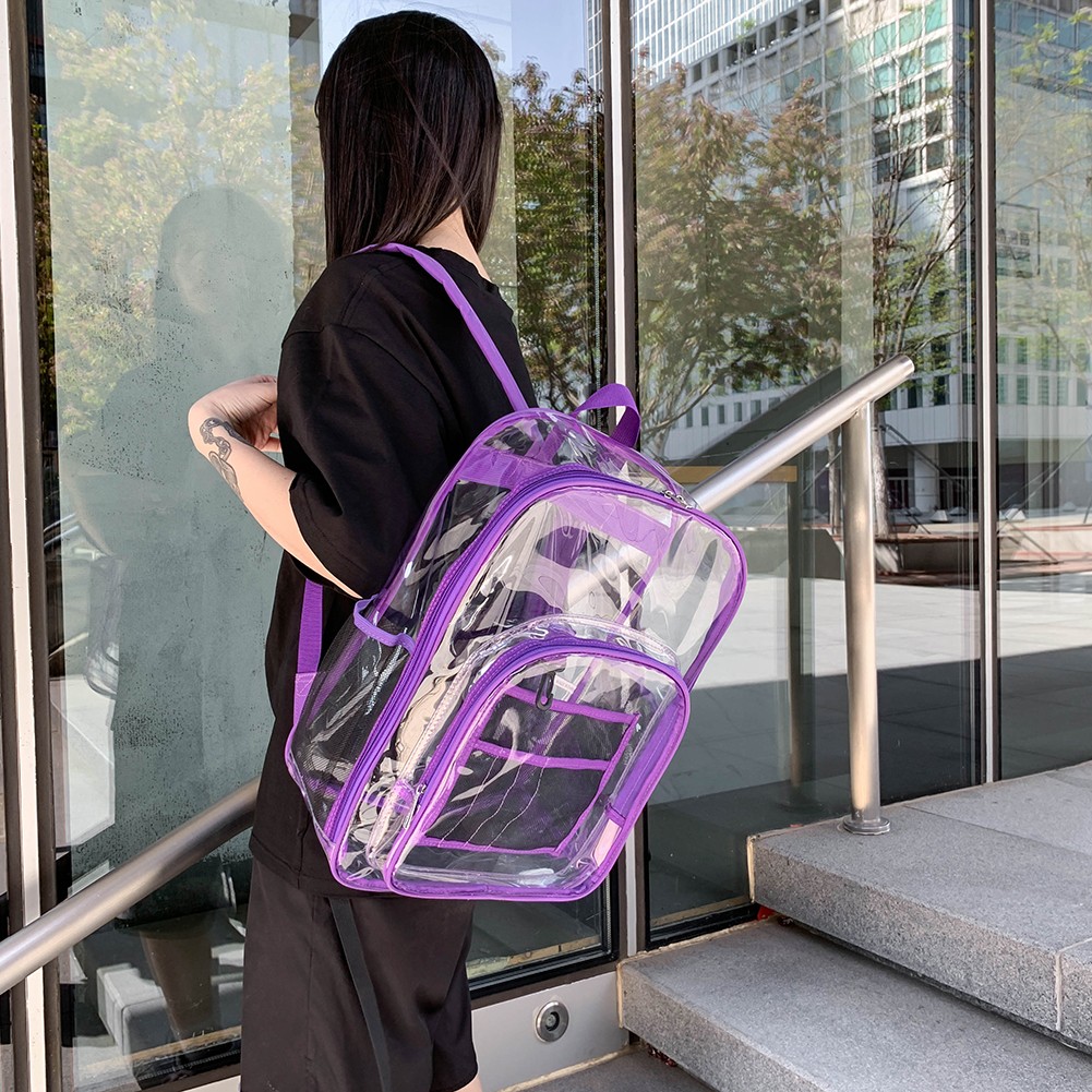 Preppy Style Women Multilayer Backpack Casual Clear Large Capacity Cute Clear PVC School Bag For Teenagers Backpack