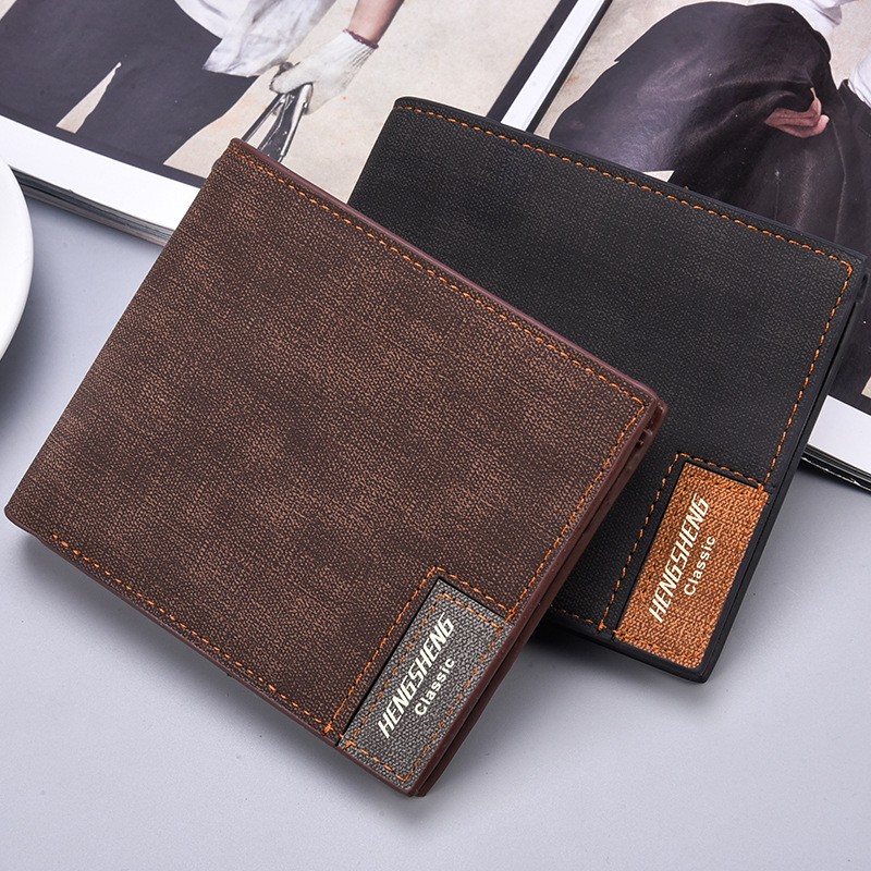 New men's wallet short casual canvas thin wallet business men's wallet