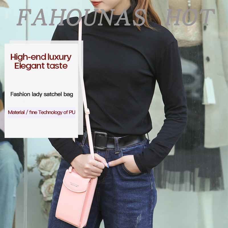 Small Crossbody Small Cell Mobile Phone Girl PU Leather Handbag Shoulder Bag Pouch Purse Purse Women Zipper Flap Phone Bag