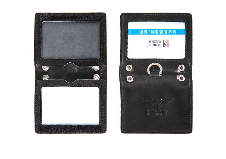 Genuine leather (cowhide) ID holder, ID card holder, vertical/horizontal airline ticket holder for airline crew