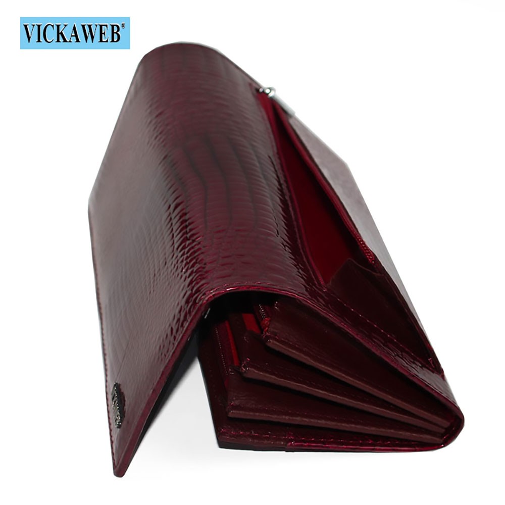 Women's Genuine Leather Magnetic Clip Wallet Fashion Long Wallet Card Holder Free Gift